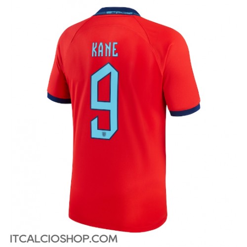 Inghilterra Harry Kane #9 Seconda Maglia Mondiali 2022 Manica Corta